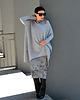swetry damskie Sweter oversize V szary 2