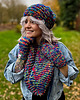 szale damskie Komin ręcznie robiony MERINO 50% "Pokojowe granaty" 1