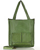 torby na ramię Torebka damska shopper A4 skóra naturalna - jasna zielona 1
