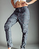spodnie materiałowe damskie Spodnie Rockersy Szare 5
