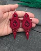 kolczyki soutache Kolczyki sutasz bordowe wieczorowe długie z kryształkiem Margo 1