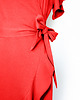 sukienki midi damskie Czerwona letnia sukienka z falbankami 2