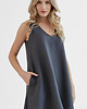 sukienki mini damskie Lniana Sukienka DAHLIA CHARCOAL 3
