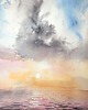 obrazy Akwarela Zachód słońca oryginalny obraz 300g 32x46 cm 1