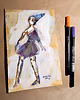 obrazy Lilka 6 - akwarela 16x24 cm unikat 1