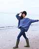 swetry damskie  Sweter handmade oversize  blue z wełną 2