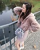 torby na ramię Torebka SOFIA Dark Blooming Garden - mała czarna torebka z kominem z nubuku 2