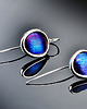 kolczyki wire wrapping Fioletowe kolczyki ze srebra i tytanu 1
