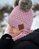 czapki dziecięce ZESTAW: bawełniana czapka dla dziecka i komin Brudny róż 4