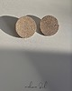 kolczyki - inne Kolczyki SUN bezowa duze kola skora naturalna z faktura 1
