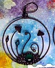 kolczyki z miedzi Boho hippie kolczyki koła z motywem leśnych grzybów, biżuteria artystyczna 8
