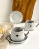 filiżanki Filiżanka ze spodkiem beczułka 250 ml w stylu boho - Cappuccino z sercem 4
