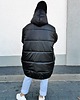 kurtki damskie Czarna matowa mega oversize pikowana płaszcz kurtka obszerna 4