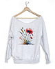 bluza bez kaptura damska Maki kłosy szara bluza cięta 1