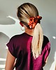 gumki do włosów Gumka jedwabna, scrunchie, frotka miedziana brązowa MAXI 3