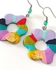 kolczyki z masy plastycznej Kolorowe kolczyki kwiaty 1