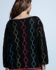 swetry damskie  Lekki kolorowy sweter mgiełka z wełny alpaki F1843 Czarny 2