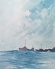 obrazy Akwarela Morski pejzaż oryginalny obraz 300g A4 21x30 cm 2