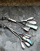 kolczyki wire wrapping Muszla paua -  gałązki  - kolczyki 2