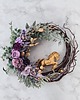 wianki bożonarodzeniowe Fioletowy wieniec ze złotym koniem (26cm) 2