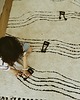 dywany Dywan bawełniany dla dzieci Czarne nuty, interaktywny 120x160 cm, do prania w 2