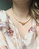 korale Naszyjnik choker z różowych pereł 7