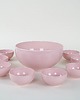 miski i misy Komplet różowych misek ceramicznych, francuski design, lata 80, Francja 1