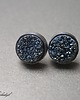 kolczyki wire wrapping brokatowe blue -sztyfty 4