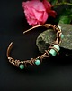 bransoletki wire wrapping Ozdobna bransoleta mankietowa z amazonitem 8