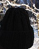 czapki damskie Czarna czapka  chunky beanie  z wełną 4