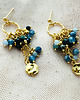 kolczyki z kamieniami Kolczyki boho, niebieski szafir złoto 2