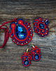 kolczyki soutache Granat, bordo i złoto- kolczyki sutasz 3