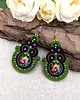 kolczyki soutache Lira kolczyki sutasz etniczne kolorowe z kwiatami 2