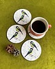 podkładki do kuchni Podkładki pod kubek- Sikorki bogatki- Ilustracja- Great Tit coasters 2