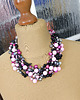 kolie 6987 Naszyjnik handmade: mix różu, szarości i czerni 3