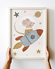 obrazy i plakaty do pokoju dziecięcego Myszka w kosmosie - plakat dziecięcy 6
