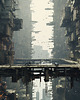 plakaty Futurystyczna Japonia, Cyberpunk - Plakat - Loft, Minimalizm 1
