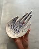 pojemniki na biżuterię Ceramiczna Łapka Handmade Talerzyk na Biżuterię Niebieskie Ciapki 3