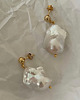 kolczyki pozłacane Kolczyki srebrne Irregular Pearl Earrings / Large 3