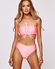 stroje kąpielowe i kostiumy kąpielowe damskie Komplet bikini brzoskwiniowy top bandeau z wiązaniem Manila 5