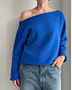 bluza bez kaptura damska Chabrowo niebieska bluza cięta Bez ściągaczy 2