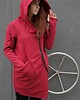 bluza z kapturem damska Bluza damska asymetryczna bordowa bawełniana 1
