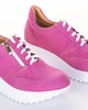 sneakersy damskie Sneakersy skórzane - sznurowane + suwak   (7070) 4