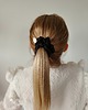 gumki do włosów Satynowa gumka satynowa scrunchie owijka frotka czarny MIDI 1