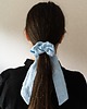 gumki do włosów Scrunchie/frotka len błękitna 2