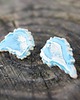 kolczyki ceramiczne Ceramiczne liście pokrzywy - turkusowe kolczyki handmade 3