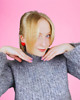 kolczyki z masy plastycznej Czerwone brokatowe kolczyki serca - PUFFY effect 1