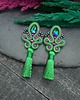 kolczyki soutache Kolczyki sutasz z chwostami zielone kolorowe długie na wiosnę Cosima 2