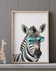 obrazy i plakaty do pokoju dziecięcego Plakat Zebra w okularach P334 3