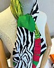szale damskie SZAL SZALIK jedwab Apaszka jedwabna ZEBRA ZIELONA 3
